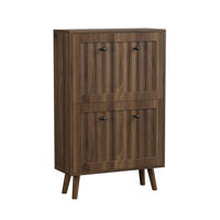SCHUHSCHRANK 60/24/95 cm Walnuss aus MDF und Spanplatte mit Kippfächern - Walnussfarben, Holzwerkstoff (24/95/60cm) - OKWISH
