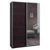 SCHIEBETÜRENSCHRANK - Kleiderschrank Madison mit Spiegel - Kastanie Wenge - Wengefarben, Holzwerkstoff (135/211/50cm) - Möblo