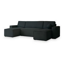 ROHOVÁ SEDAČKA PESANO černá - šedá/černá, dřevo/textil (306/140cm) - MASSENO