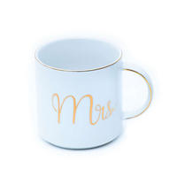 KAFFEETASSE mit Goldrand und Aufschrift Mrs 300 ml - Weiß, Keramik (0.3L) - Intirilife