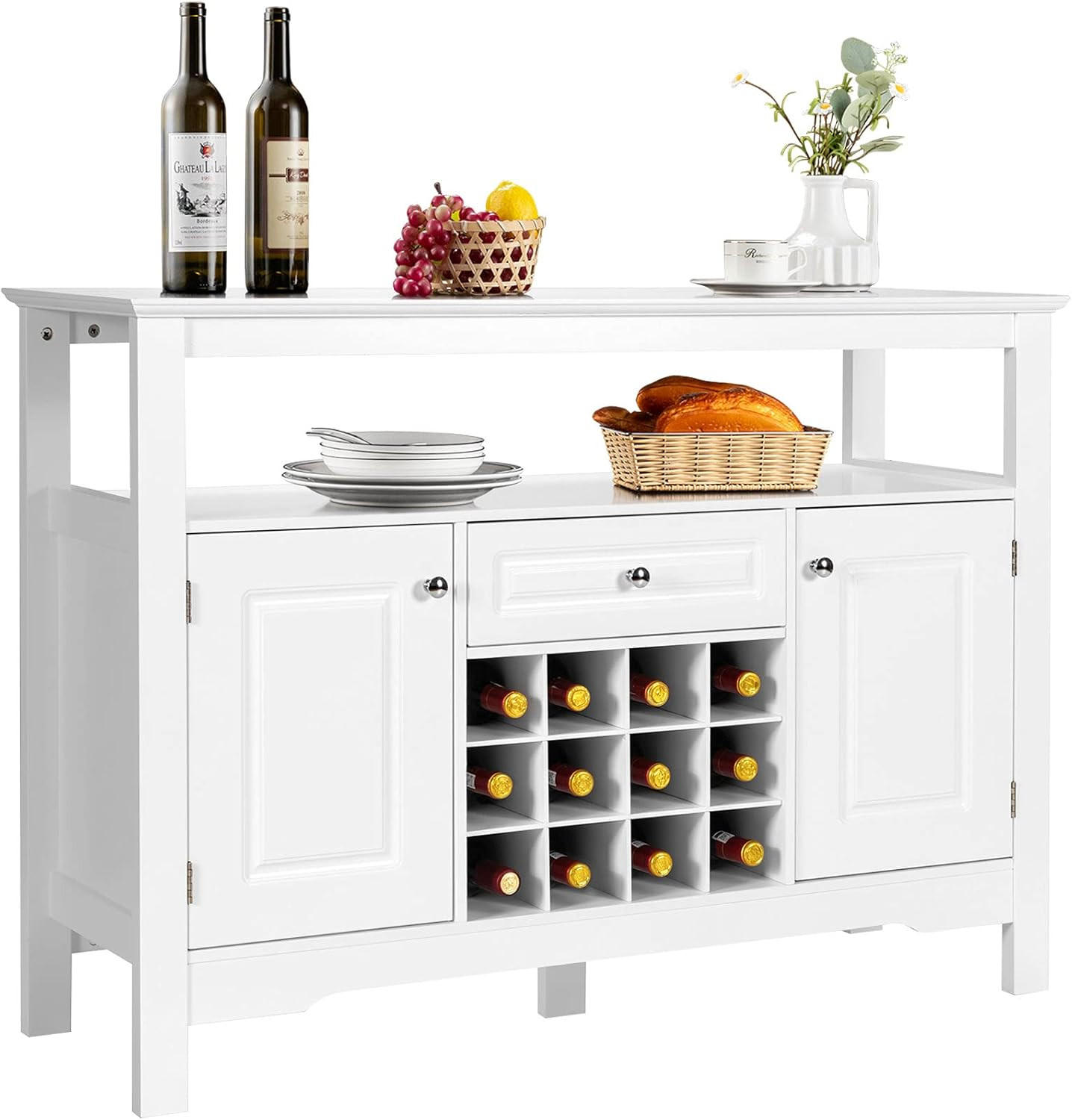 Costway Küchenschrank Weiß 117x83x41 cm