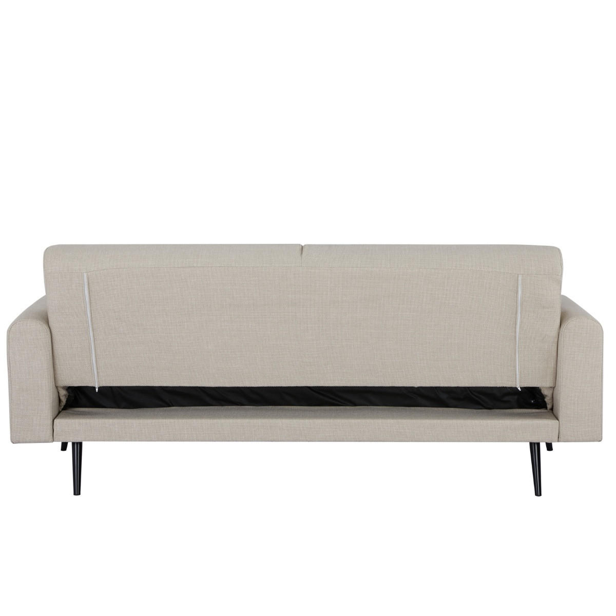 SCHLAFSOFA 3-Sitzer aus Stoff, Beige - Beige, Metall (91/85/209cm) - Giga Meubel