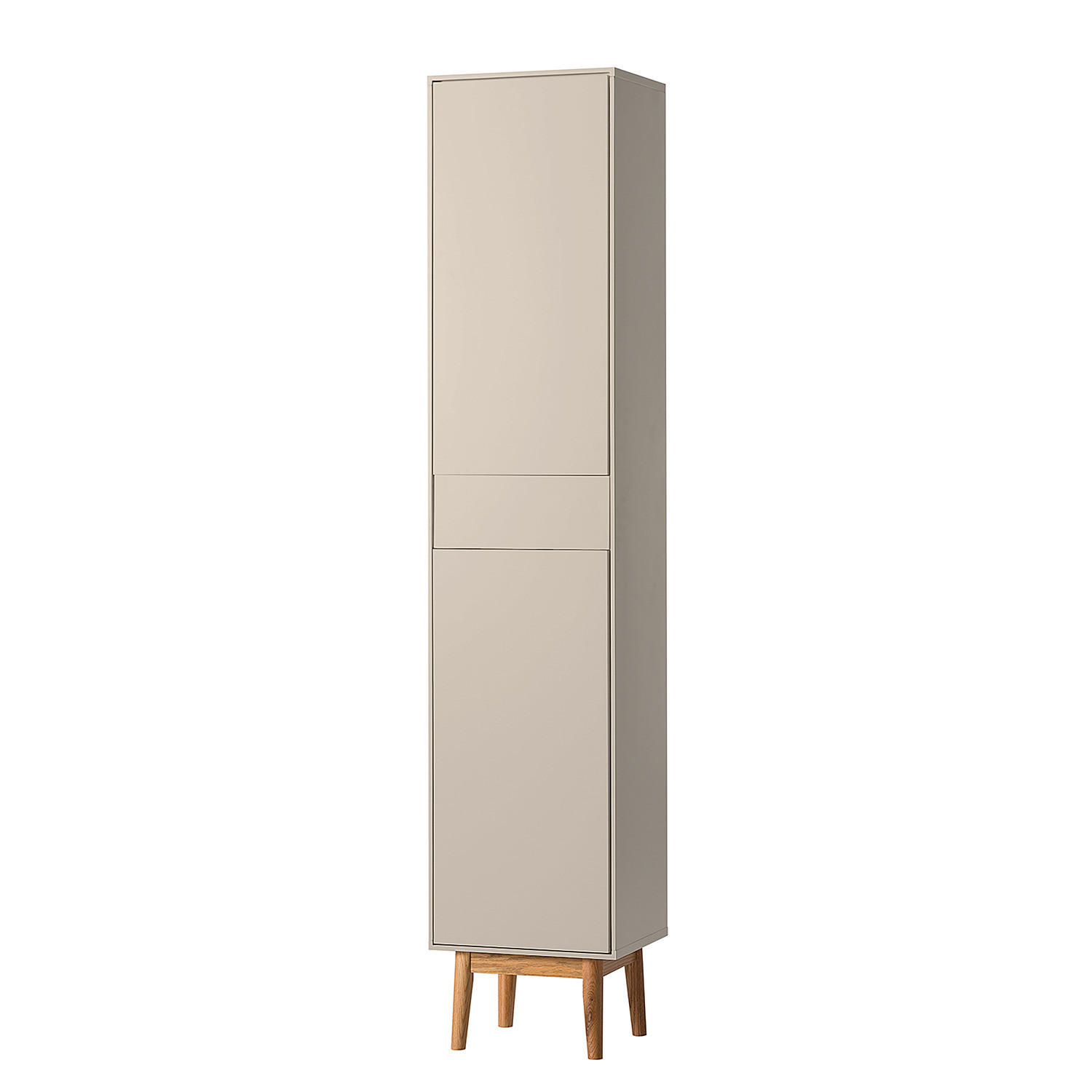 HOCHSCHRANK - Taupe/Eichefarben, Holz/Holzwerkstoff (40/195/32cm) - home24