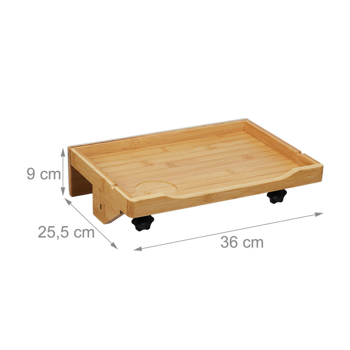 BETTABLAGE - Hellbraun, Holz/Kunststoff (36/9/25.5cm) - Relaxdays