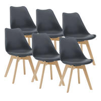ESSZIMMERSTUHL-SET 6 TLG. Fläten - Grau, Leder (49/81/57cm) - [en.casa]