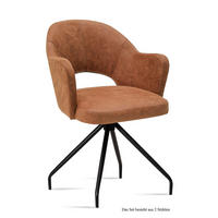 ARMLEHNSTUHL (2er-Set) Dikana 59x87x61 Schwarz/Cognac - Cognac/Schwarz, Kunststoff (61/87/59cm) - 58aufmkessel