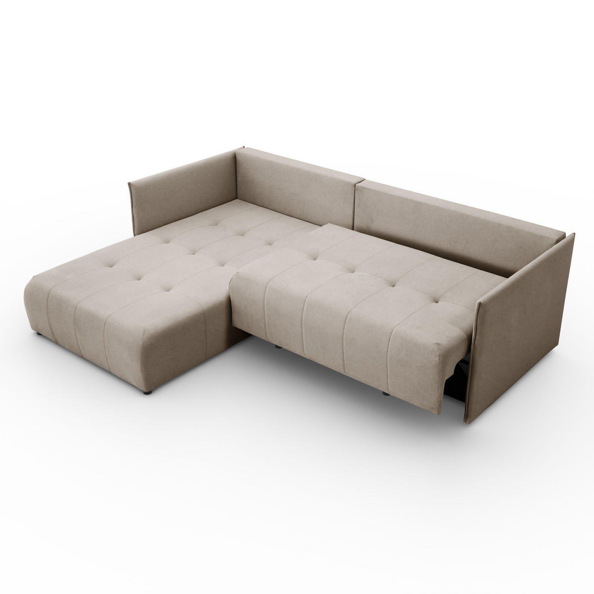 ECKSOFA L-Form Hannover stoff Castel Beige Links - Beige, Holz (188/246cm) - Kaiser Möbel