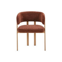 STUHL - 59 x 56.5 - stoff - braun Cibaro - Braun, Textil/Metall (59/75.5/56.5cm) - Vente-Unique