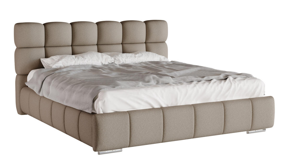 POLSTERBETT Bliss 180 x 200 cm mit Bettkasten und Lattenrost 7zonen PocketKokos Arlan (21cm) - braun - Braun, Holz (180/206cm) - Panda Möbel