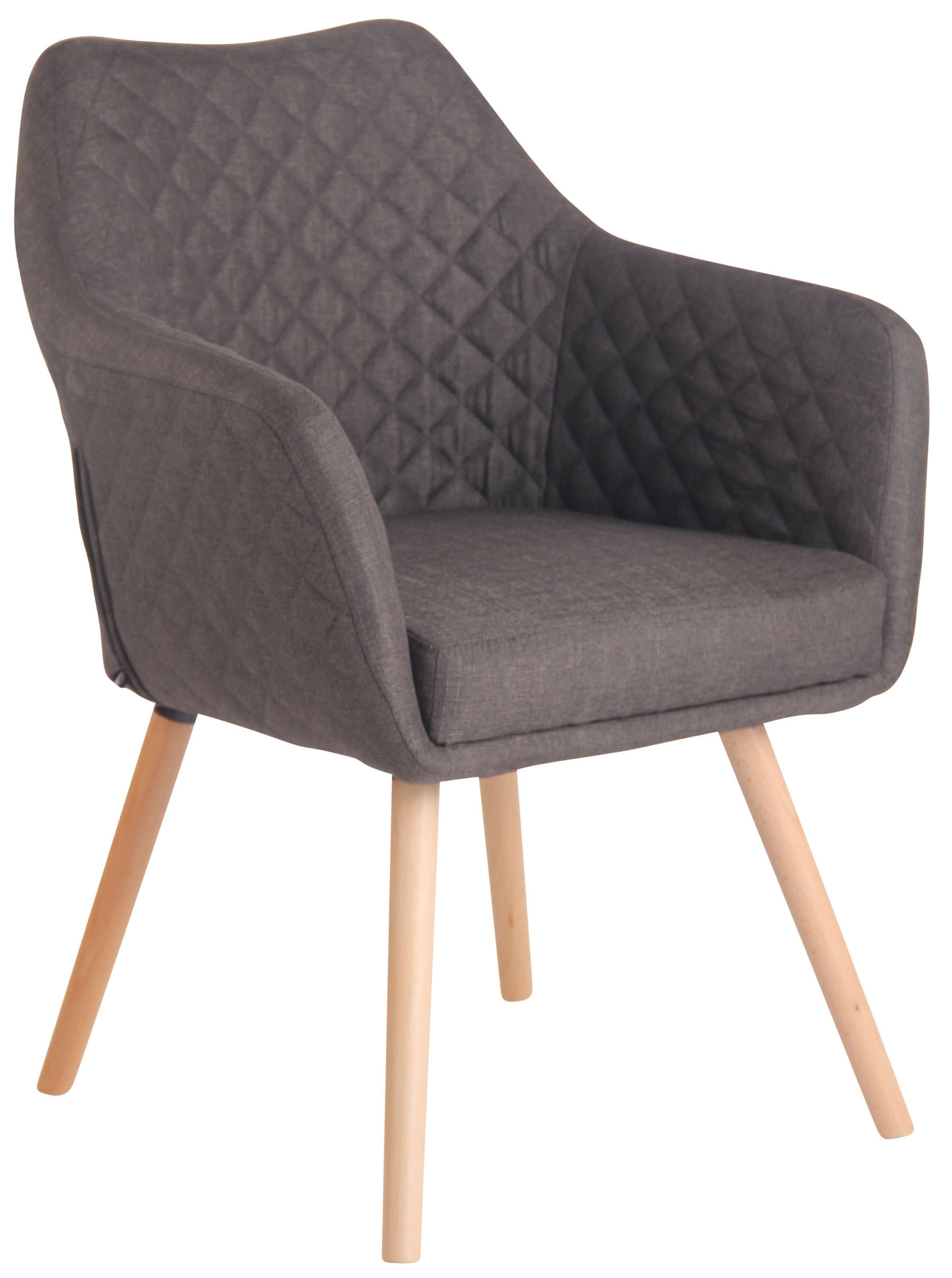 ESSZIMMERSTUHL Stoff Dunkelgrau - Eukalyptusholzfarben/Dunkelgrau, Holz/Textil (63/84/61cm) - CLP