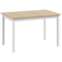 ESSTISCH Kiefernholz Natur - Weiß/Naturfarben, Holz (120/75/75cm) - HOMCOM