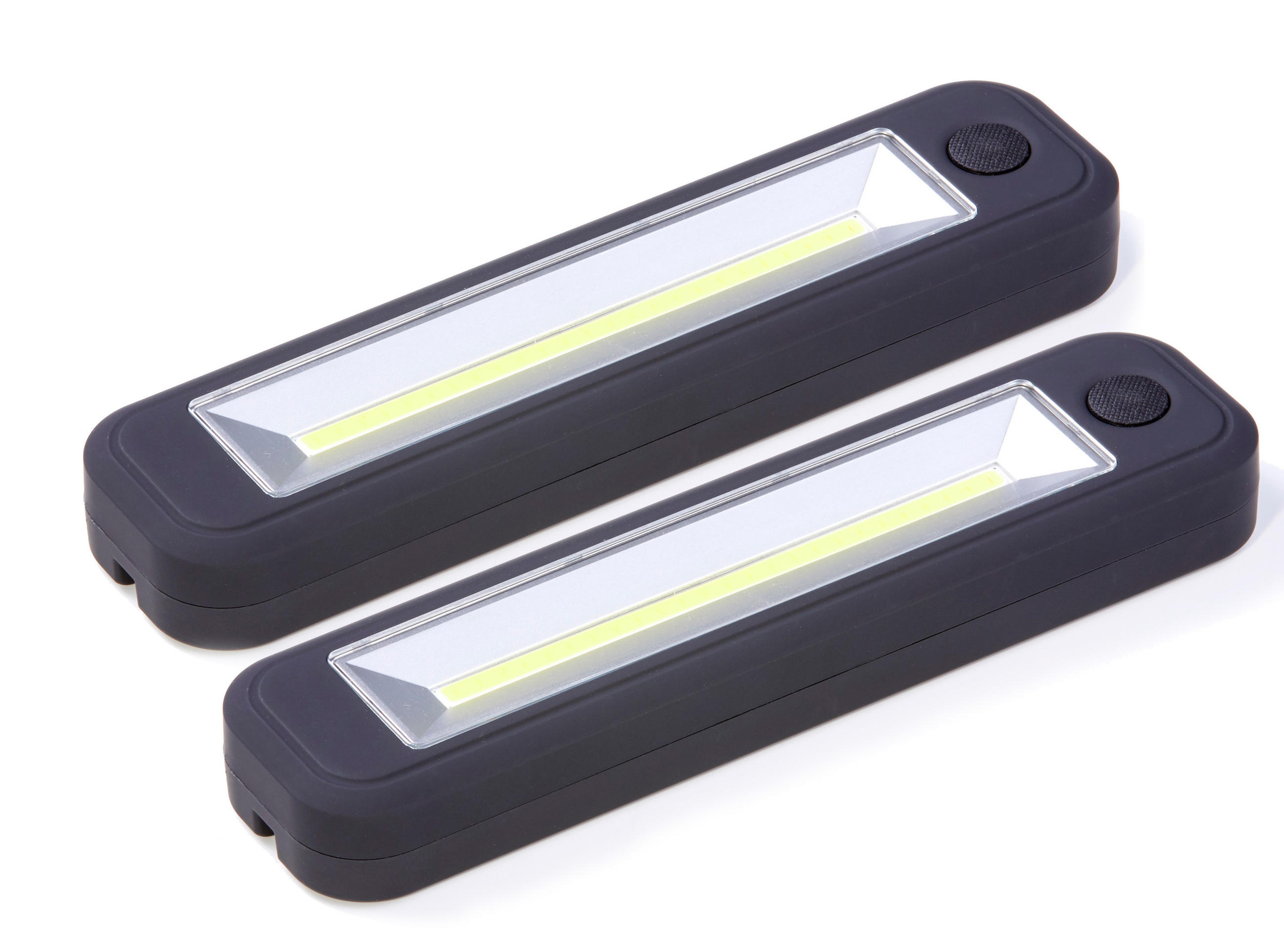 LED-ARBEITSLEUCHTE - praktische Batterie-Taschenlampe mit Magnet und Haken für Werkstatt und Zuhause, 2er-Set - Weiß, Kunststoff (5.5/2.9/22cm) - Northpoint