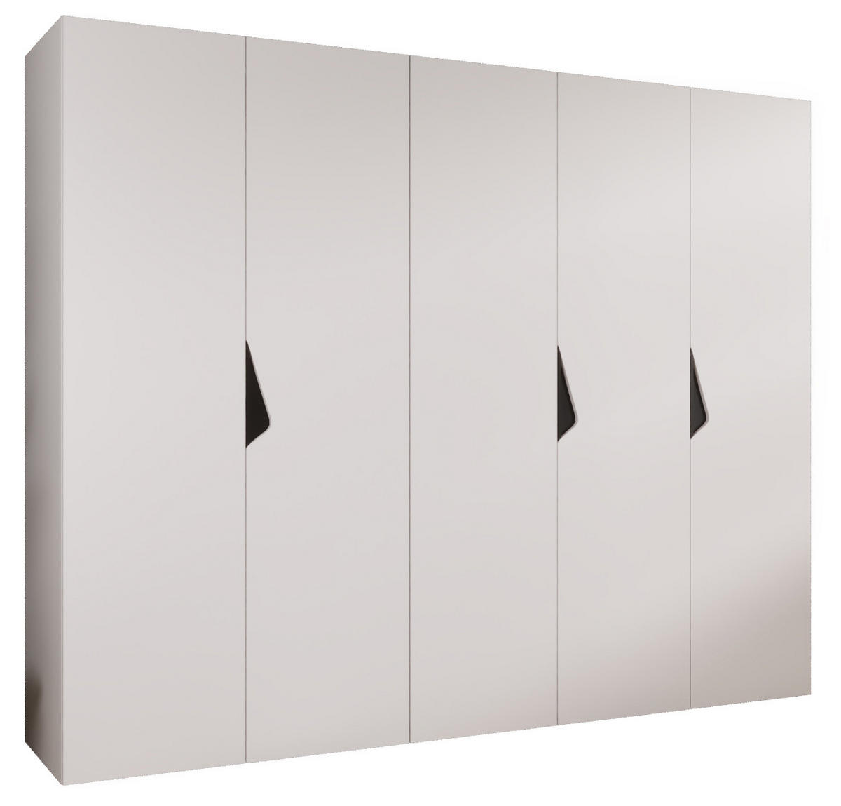 DREHTÜRENSCHRANK 202/250/52 5-türig - Schwarz/Weiß, Holz/Metall (250/202/52cm) - Abiks Möbel