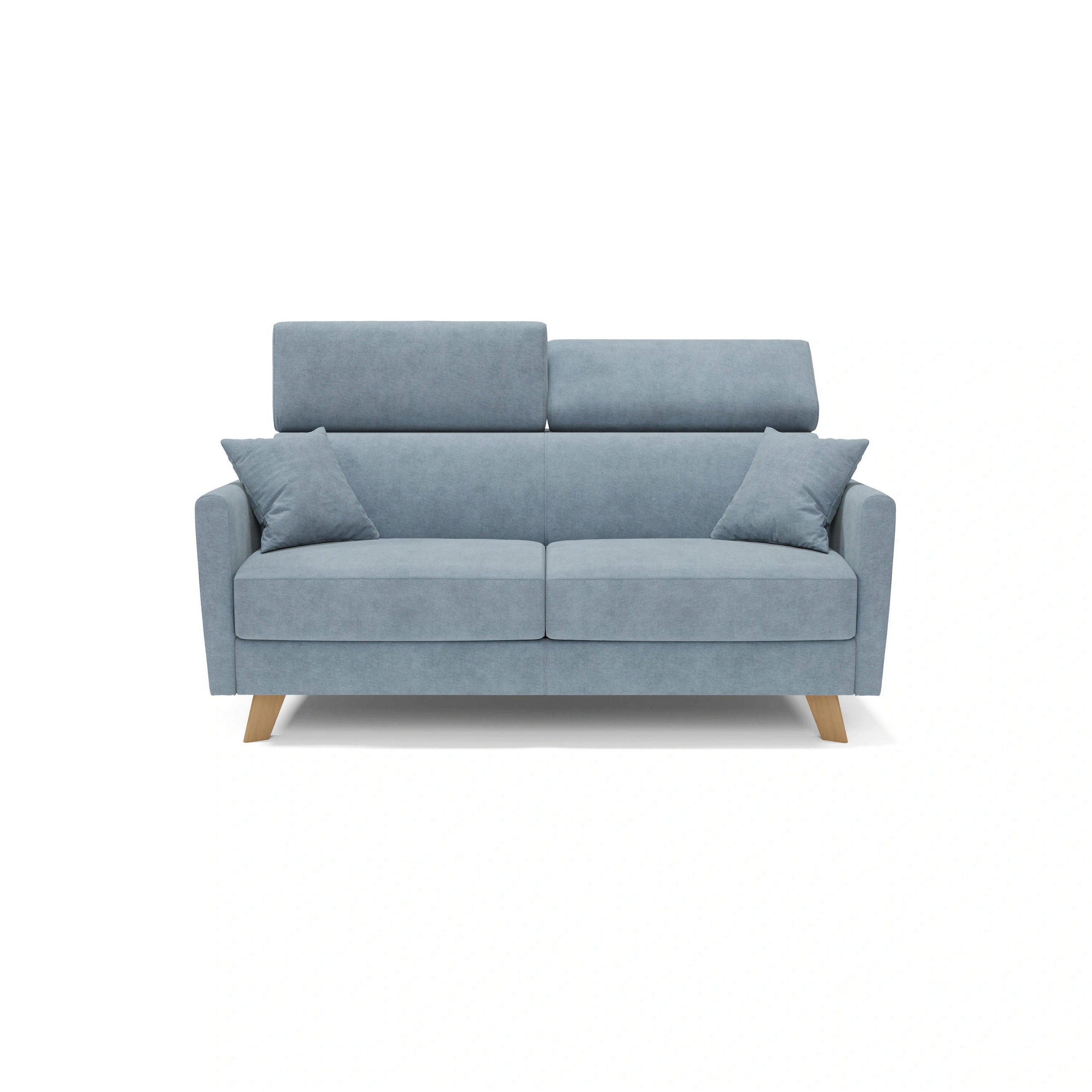 SCHLAFSOFA Francy - Pastellblau, Metall (200/92/97cm) - Divani.store