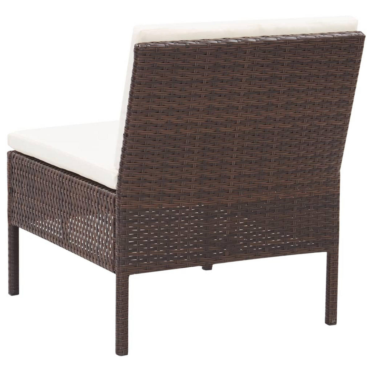 GARTEN-LOUNGE-SET Mit Auflagen 3-teilig Poly Rattan Braun - Braun, Kunststoff - vidaXL
