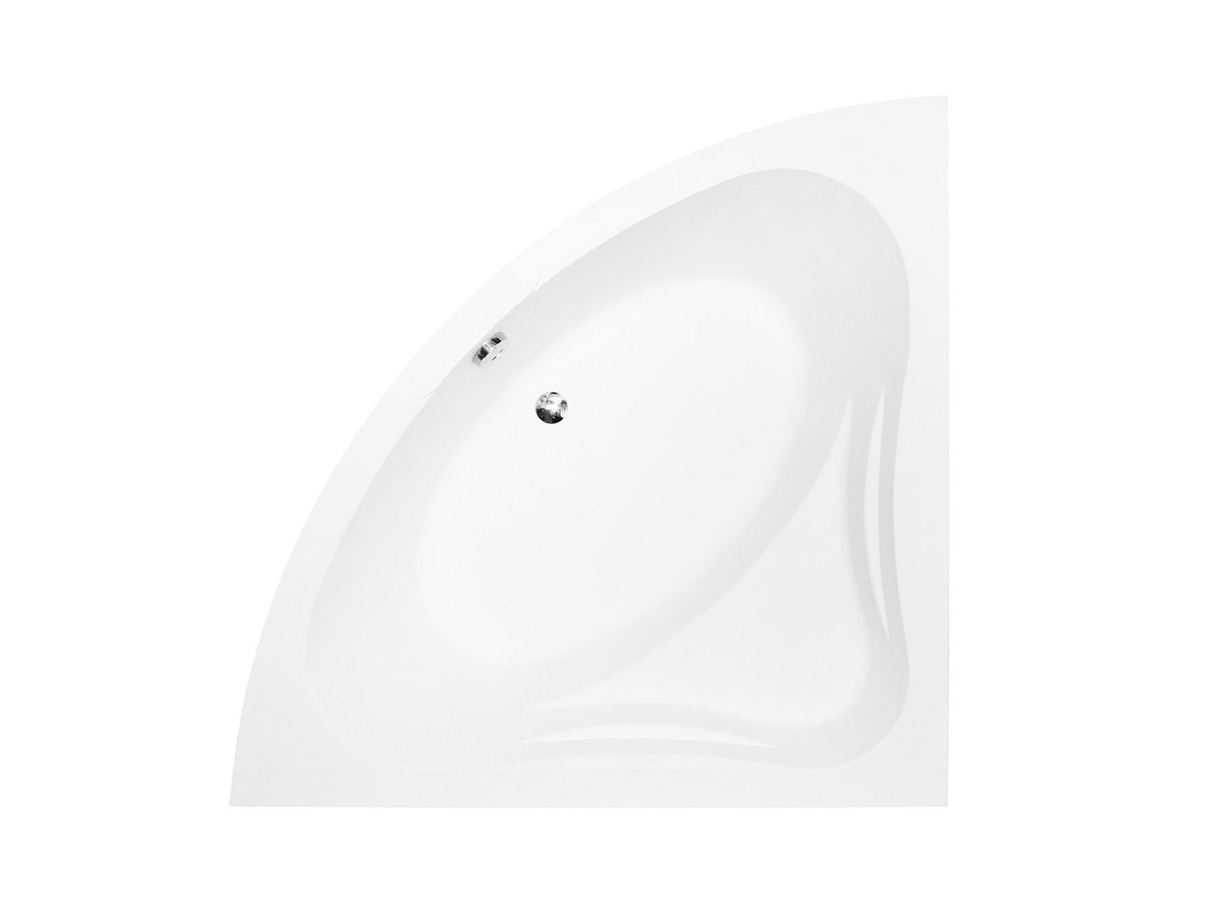 BADEWANNE Eckwanne MIA 130/130 Ablauf & Füße - Weiß, Kunststoff (130/57.5/130cm) - bad land