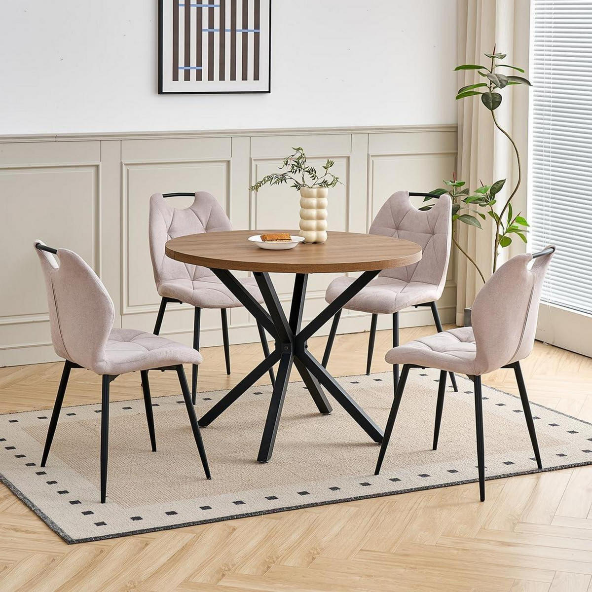 ESSZIMMERSTUHL 2er-Set Stoff Beige mit Griffen - Beige, Textil (44/86/48cm)