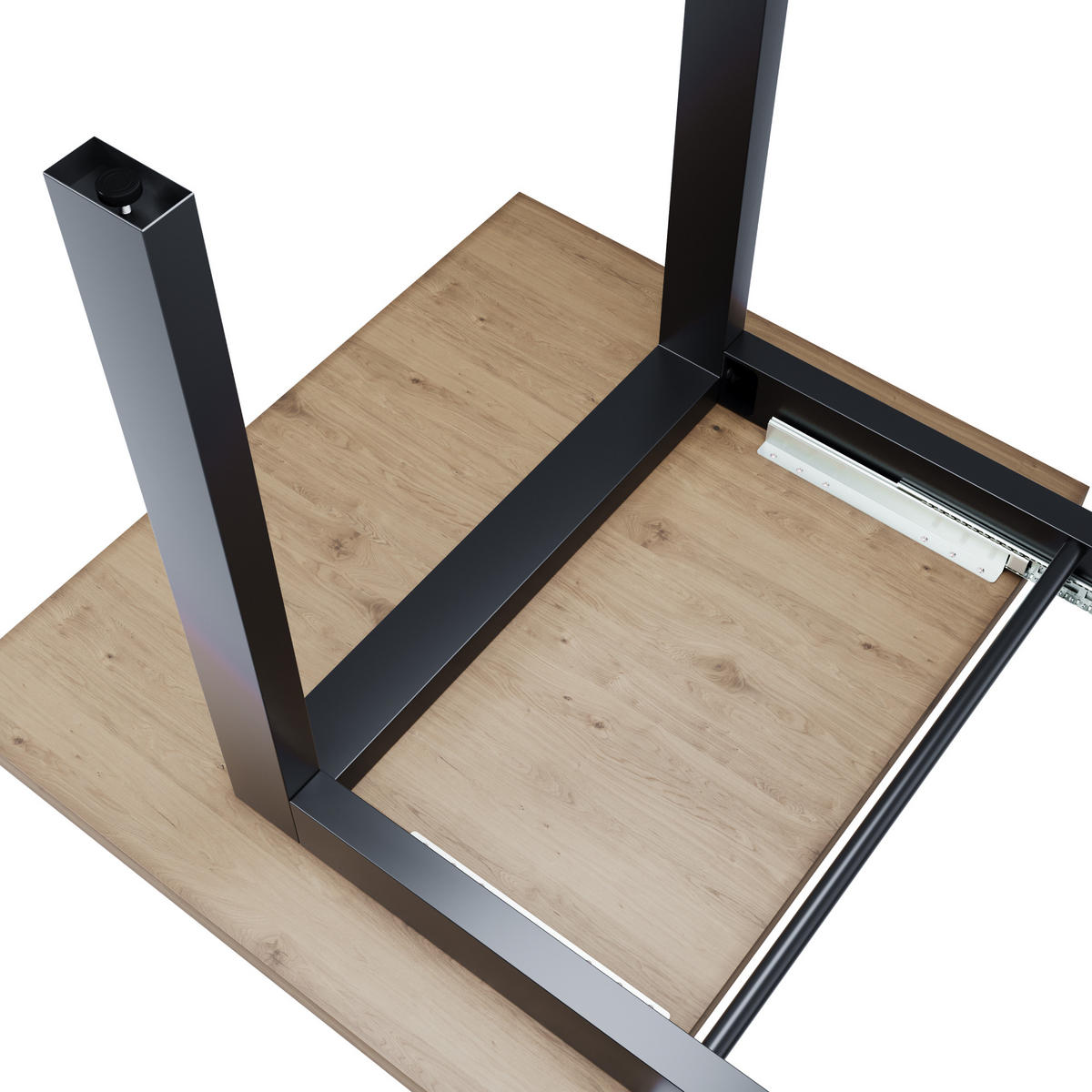 TISCHBEINE Etamin Split Metall Schwarz 72cm Ausziehbarer - Schwarz, Metall (70/72/140cm) - Metalo Pro