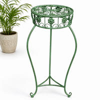 BLUMENHOCKER rund Metall Grün antik 36/36/75 cm - Grün, Metall (36/75/36cm) - DanDiBo