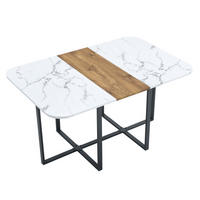 AUSZIEHTISCH in Holzoptik mit Metallgestell - ausziehbar für 4 bis 6 Personen - Braun, Holzwerkstoff (153/100/79cm) - BEAOK