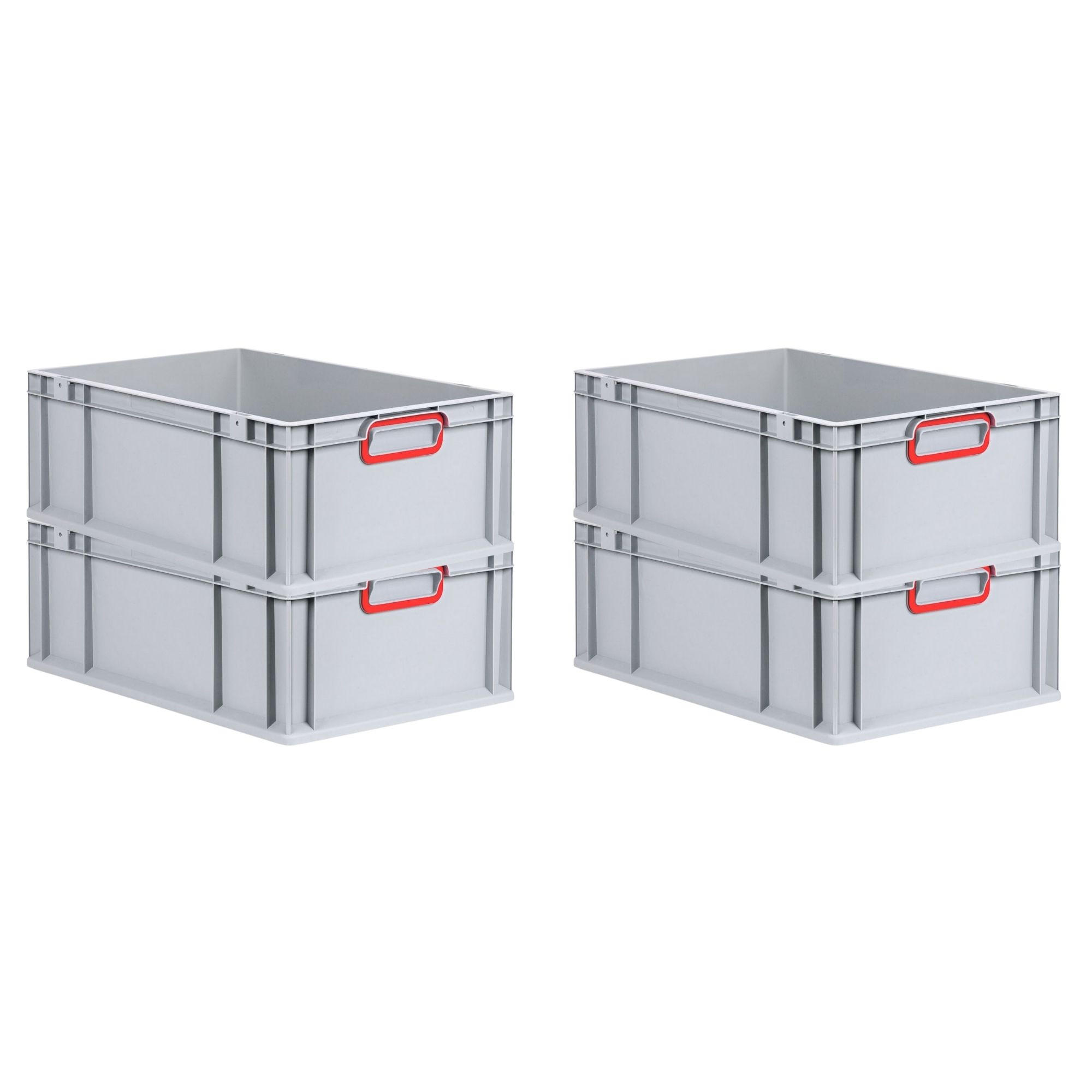 EUROBOX 4x Nextgen Color 22x40x60cm 44 Liter Griffe Rot Geschlossen - Rot, Kunststoff (40/17/60cm) - PROREGAL