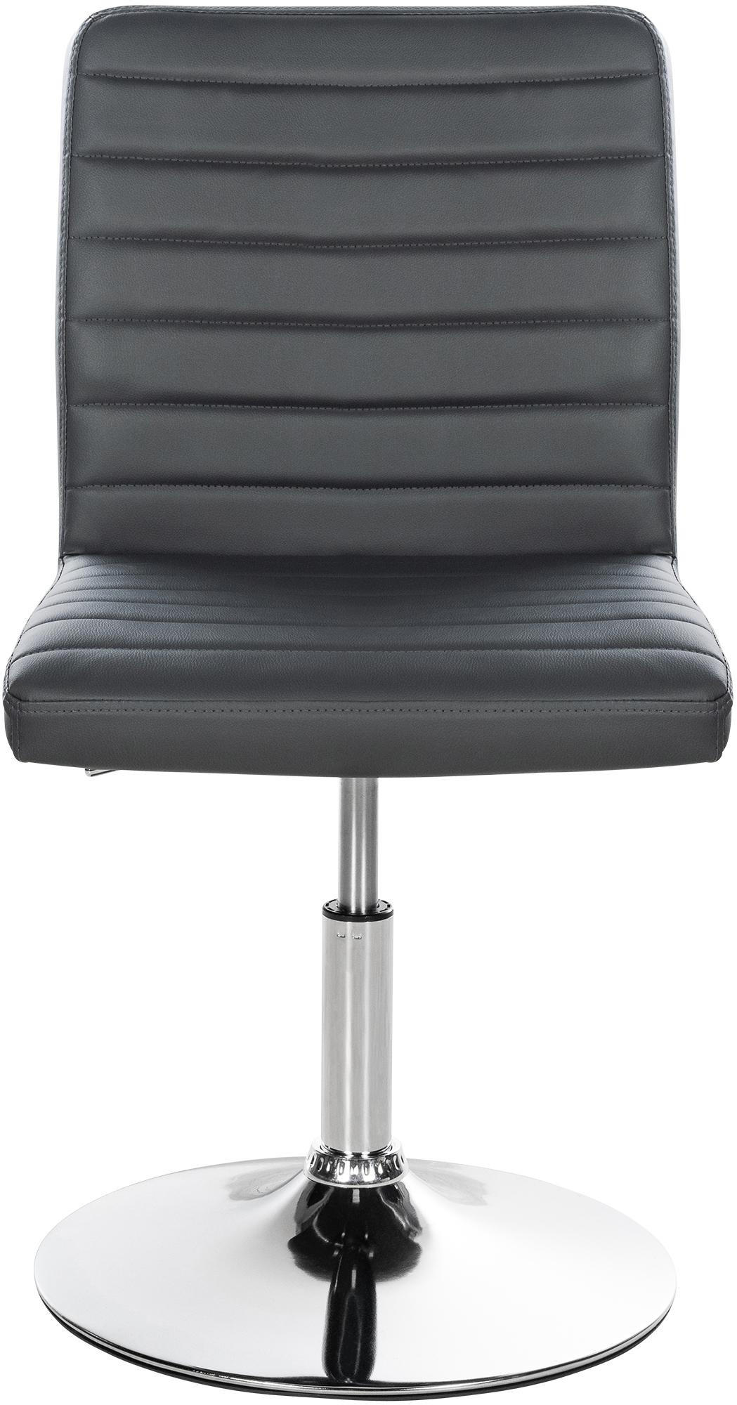 DREHSTUHL 2er Set Lederlook grau - Chromfarben/Grau, Textil/Metall (44/81/60cm) - CLP