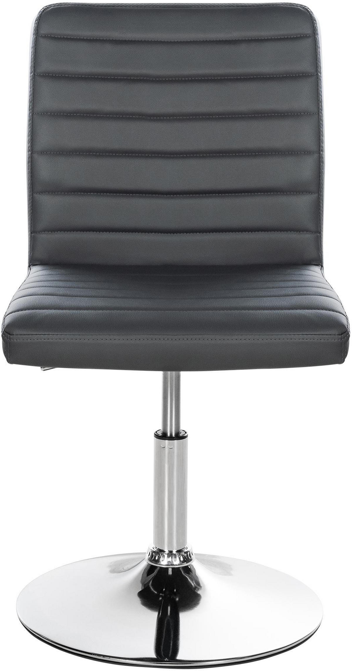 DREHSTUHL 2er Set Lederlook grau - Chromfarben/Grau, Textil/Metall (44/81/60cm) - CLP