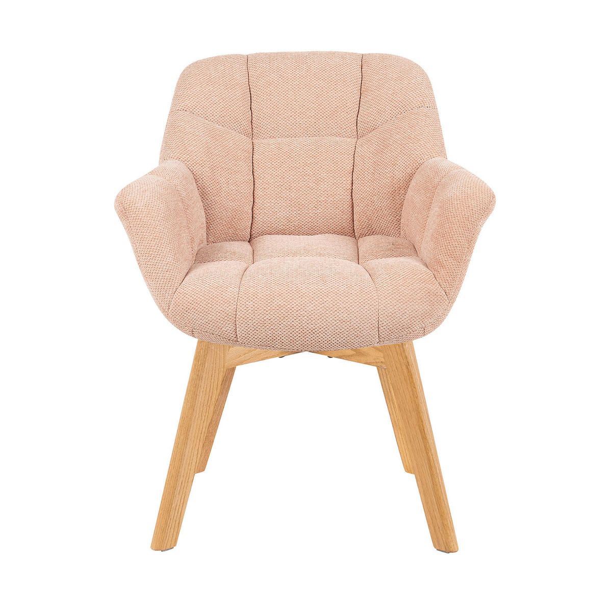 ESSZIMMERSTUHL Mika-Ava 2er-Set - Honigeiche/Rosa, Eichenholz/Holz (65/81/66cm) - DUBI Möbel