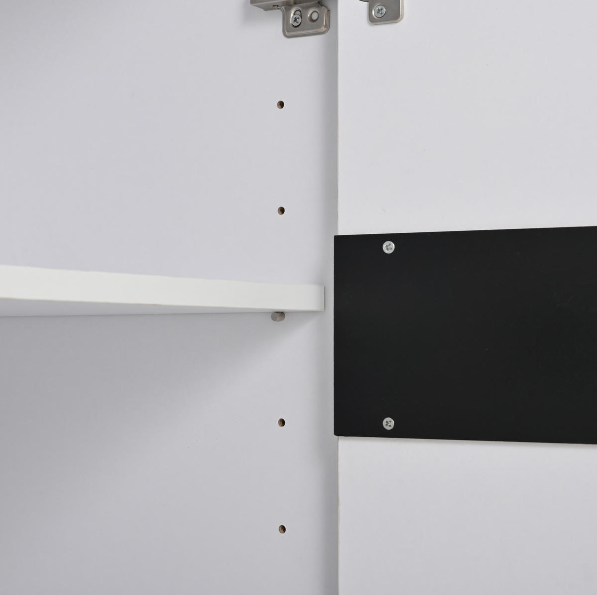 SIDEBOARD 140/40/70 cm Weiß/Schwarz aus Spanplatte mit LED - Weiß, Holzwerkstoff (40/70/140cm) - OKMYHOME
