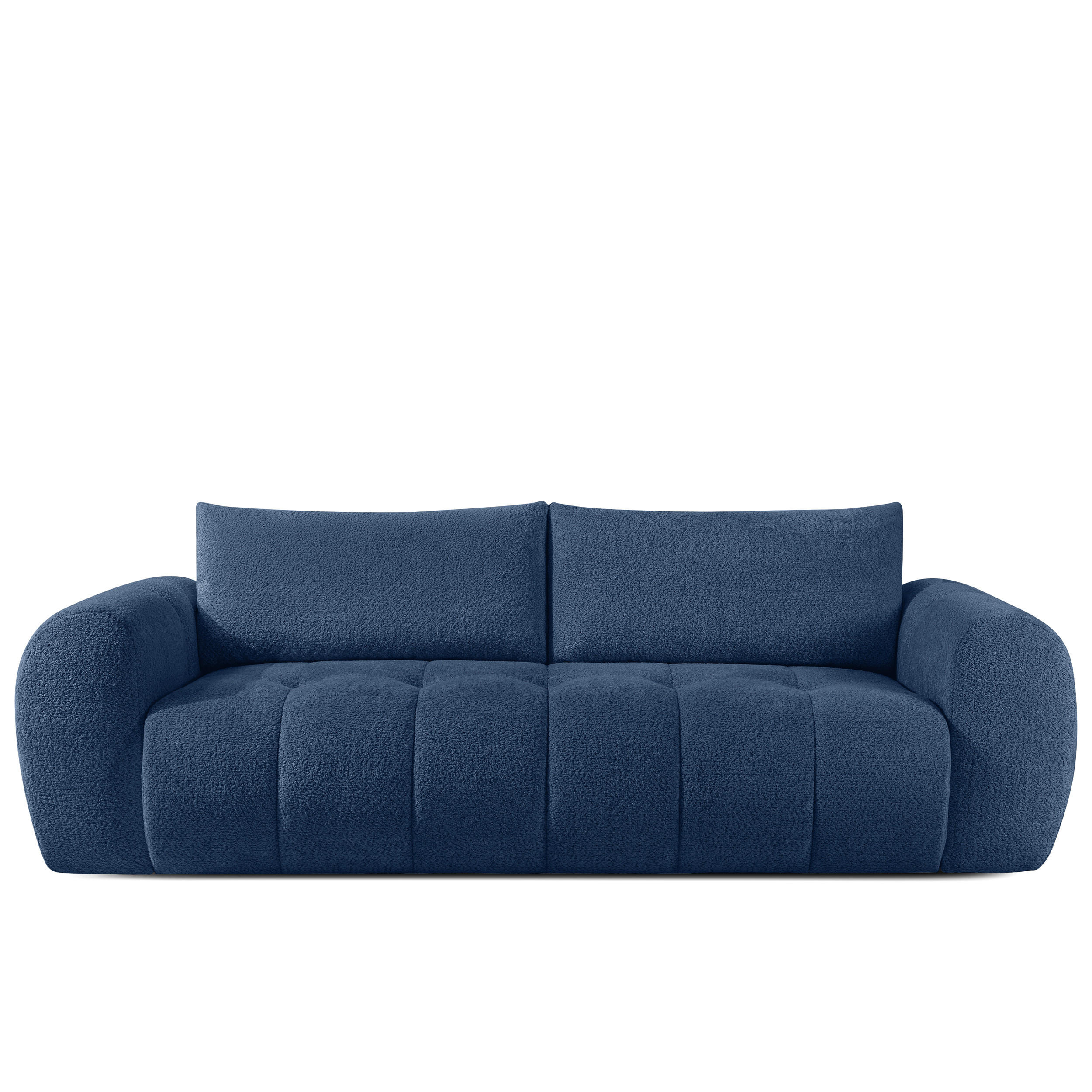 EINZELSOFA LIRA, Dunkelblau, Bouclé - Dunkelblau, Holz/Holzwerkstoff (256/84/112cm) - KONSIMO®