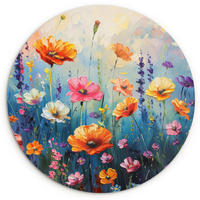 WANDBILD Blumen - Natur - Aquarell - Kunst 30x30 cm - Multicolor, Kunststoff (30/30cm) - MuchoWow