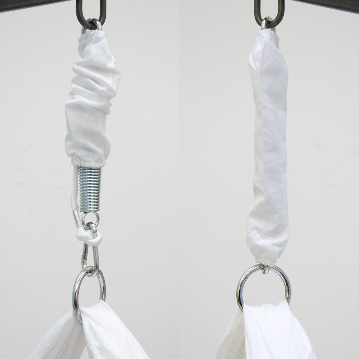 BABY-FEDERWIEGE mit 100cm Kette & Deckenhaken - Weiß, Textil (36/94/70cm) - Amanka