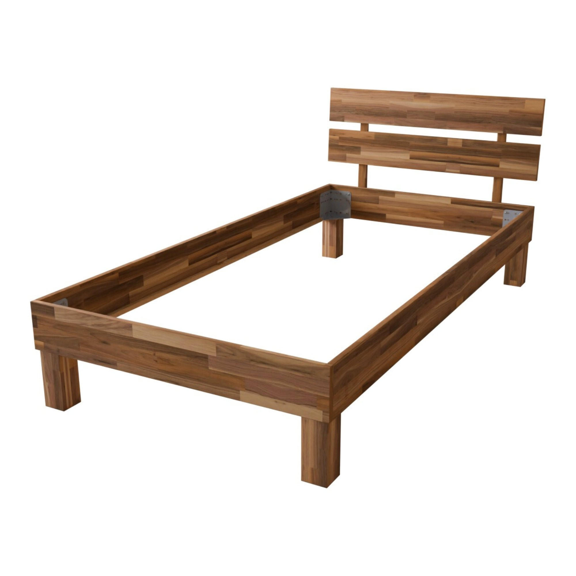 MASSIVHOLZBETT 90/200 cm aus Nussbaum - Braun, Holz (90/200cm) - MeinMassivholz