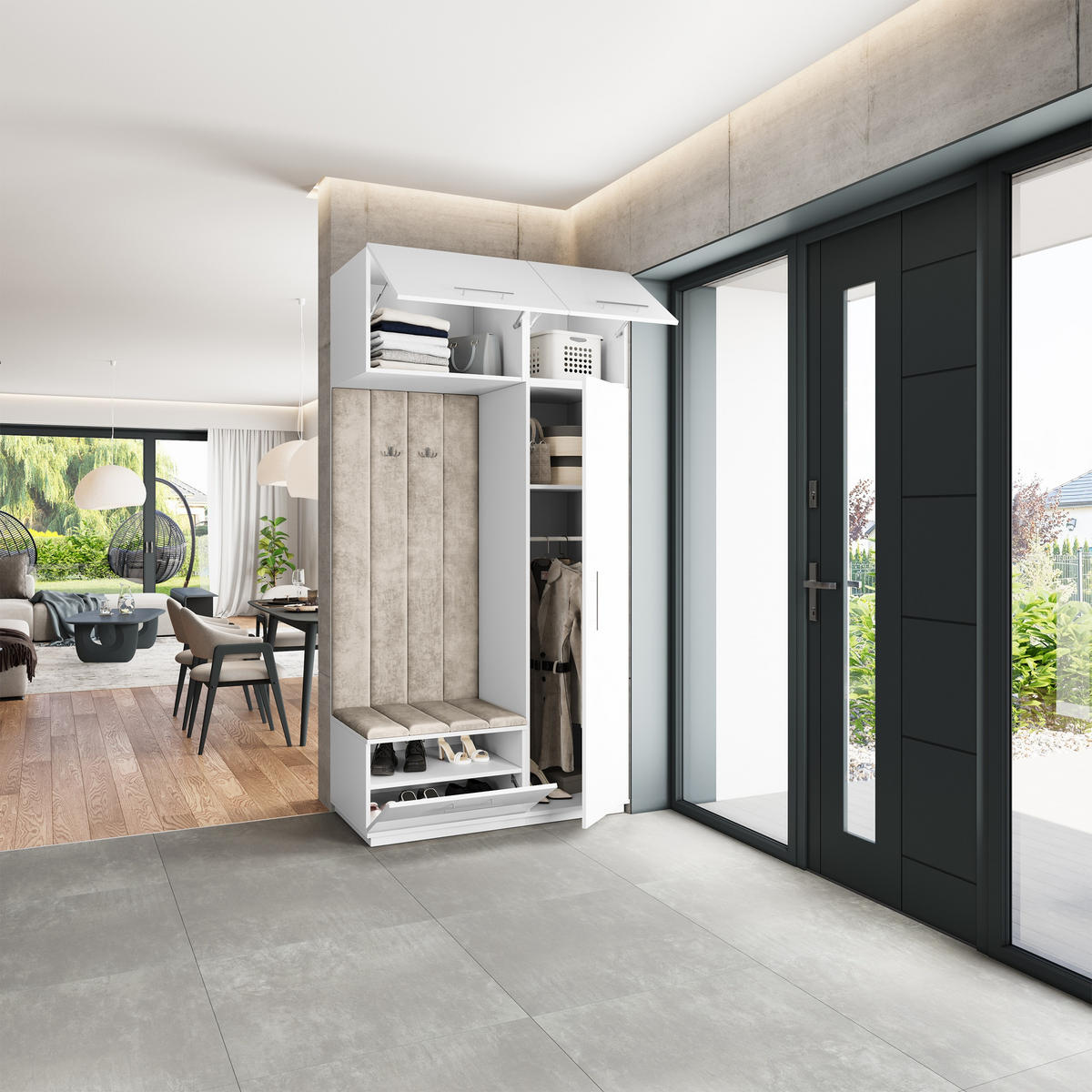 GARDEROBENSCHRANK REMA 120/240/60 cm Modern Weiß - Weiß, Holzwerkstoff (120/240/60cm) - MASSENO