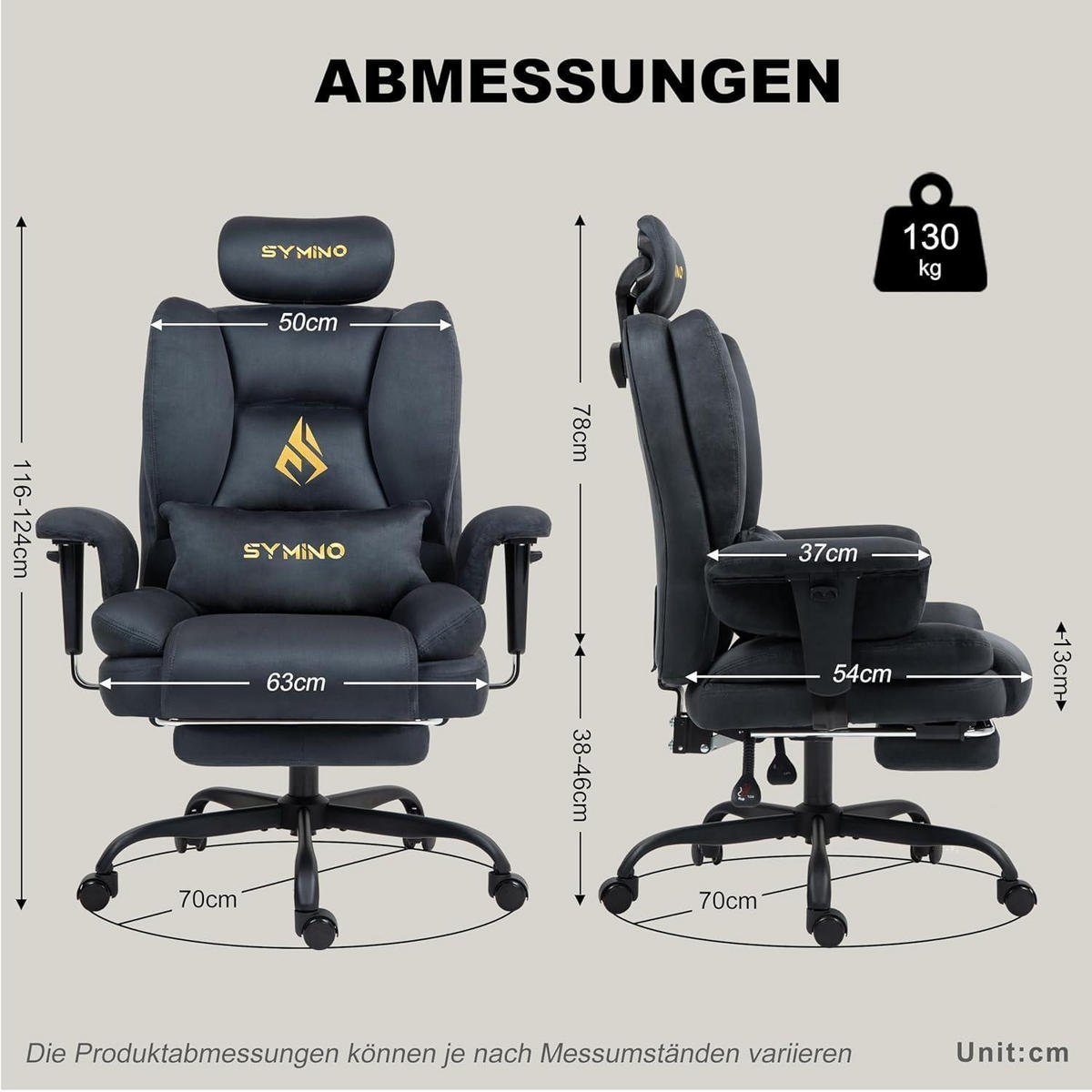 GAMING Stuhl mit Fußstütze Wildlederimitat Grau - Grau, Kunststoff (57/124/54cm)