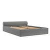 POLSTERBETT Solvo mit Stauraum 180/200 cm Hellgrau im Blur Stoff - Hellgrau/Schwarz, Holz/Holzwerkstoff (180/200cm) - AltaBeds