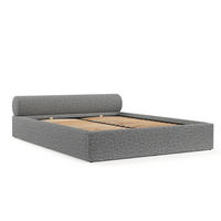 POLSTERBETT Solvo mit Stauraum 180/200 cm Hellgrau im Blur Stoff - Hellgrau/Schwarz, Holz/Holzwerkstoff (180/200cm) - AltaBeds