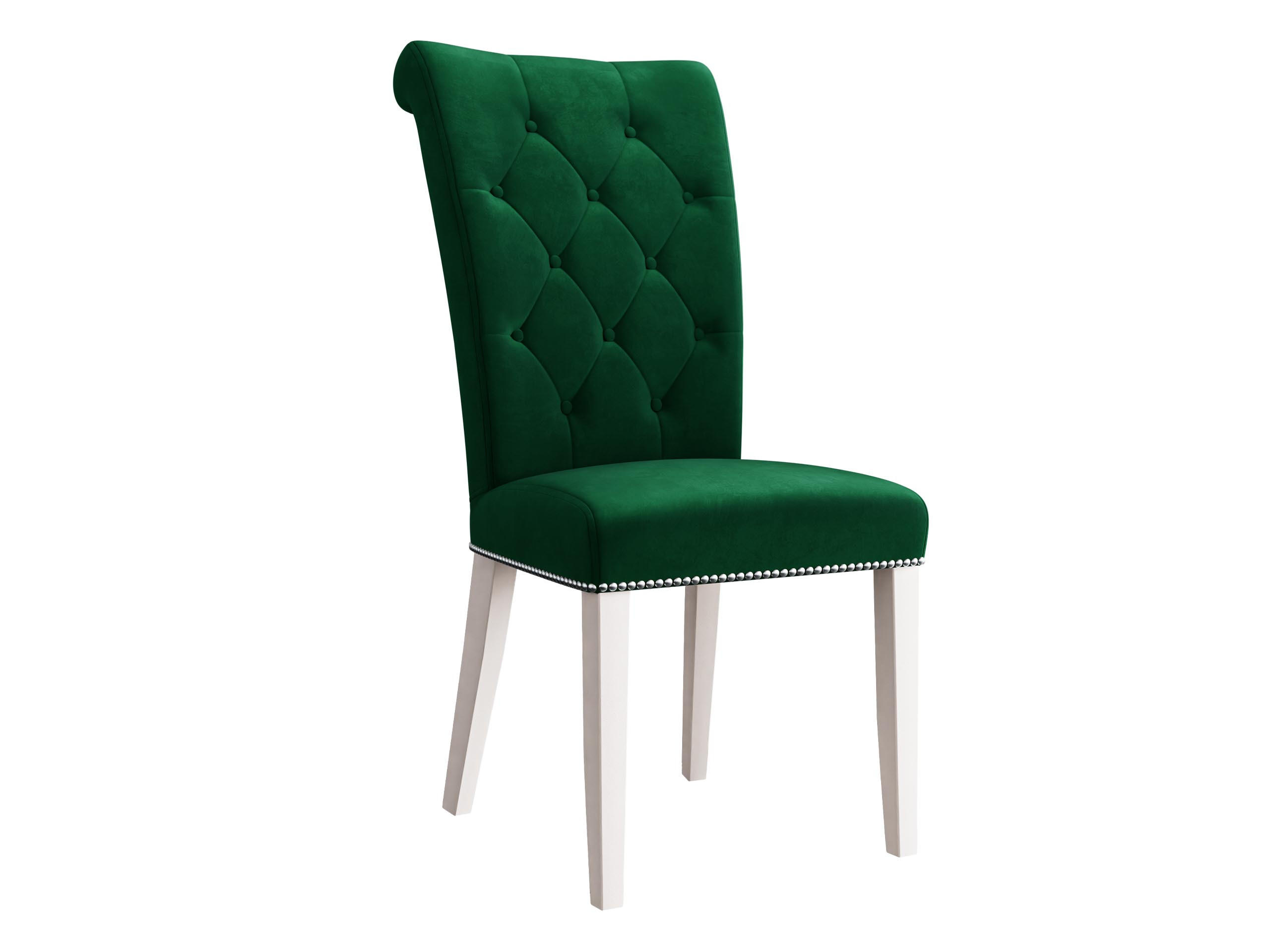 POLSTERSTUHL Christina, Holzfarbe: Weiß - Weiß/Grün, Holz/Textil (47/103/68cm) - MIRJAN24