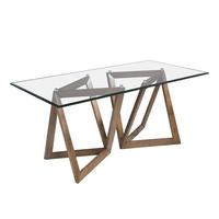 ESSTISCH Glas Walnuss 180/90/75 cm - Transparent/Walnussfarben, Holz (90/180/75cm) - ANGEL CERDA