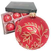 CHRISTBAUMKUGELN Floral Rot 8cm (Glas / 6 Stk.) - Rot, Glas (8/8/8cm) - Krebs Glas Lauscha