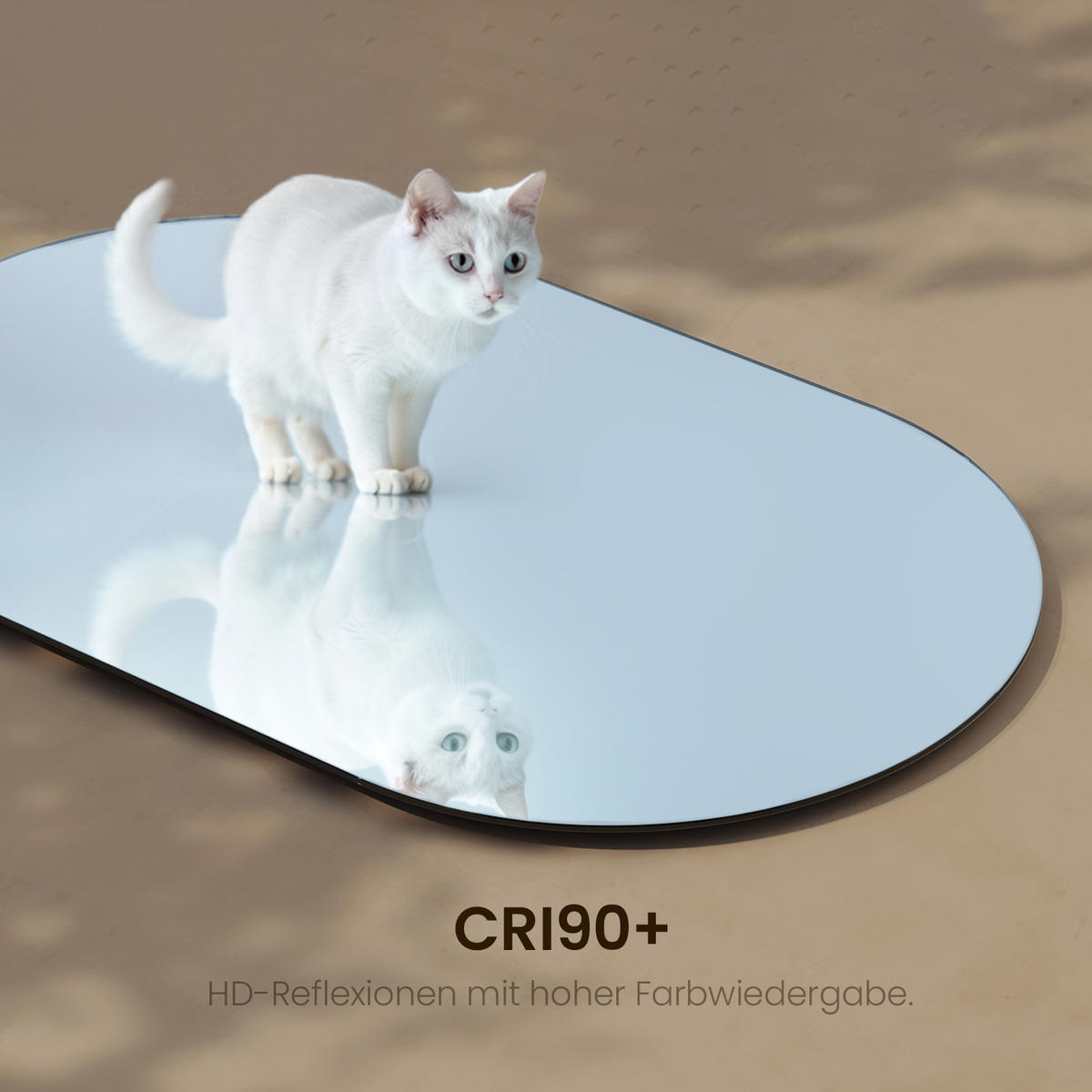 WANDSPIEGEL Vollspiegel-Explosionsschutzfolie Ovale 70/40/1 cm - Weiß, Glas (40/70/70cm) - EMKE