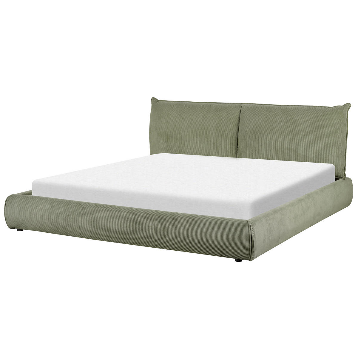 BETT mit Lattenrost Cord 180/200 cm Olivgrün Vinay - Grün, Textil (180/200cm) - Beliani