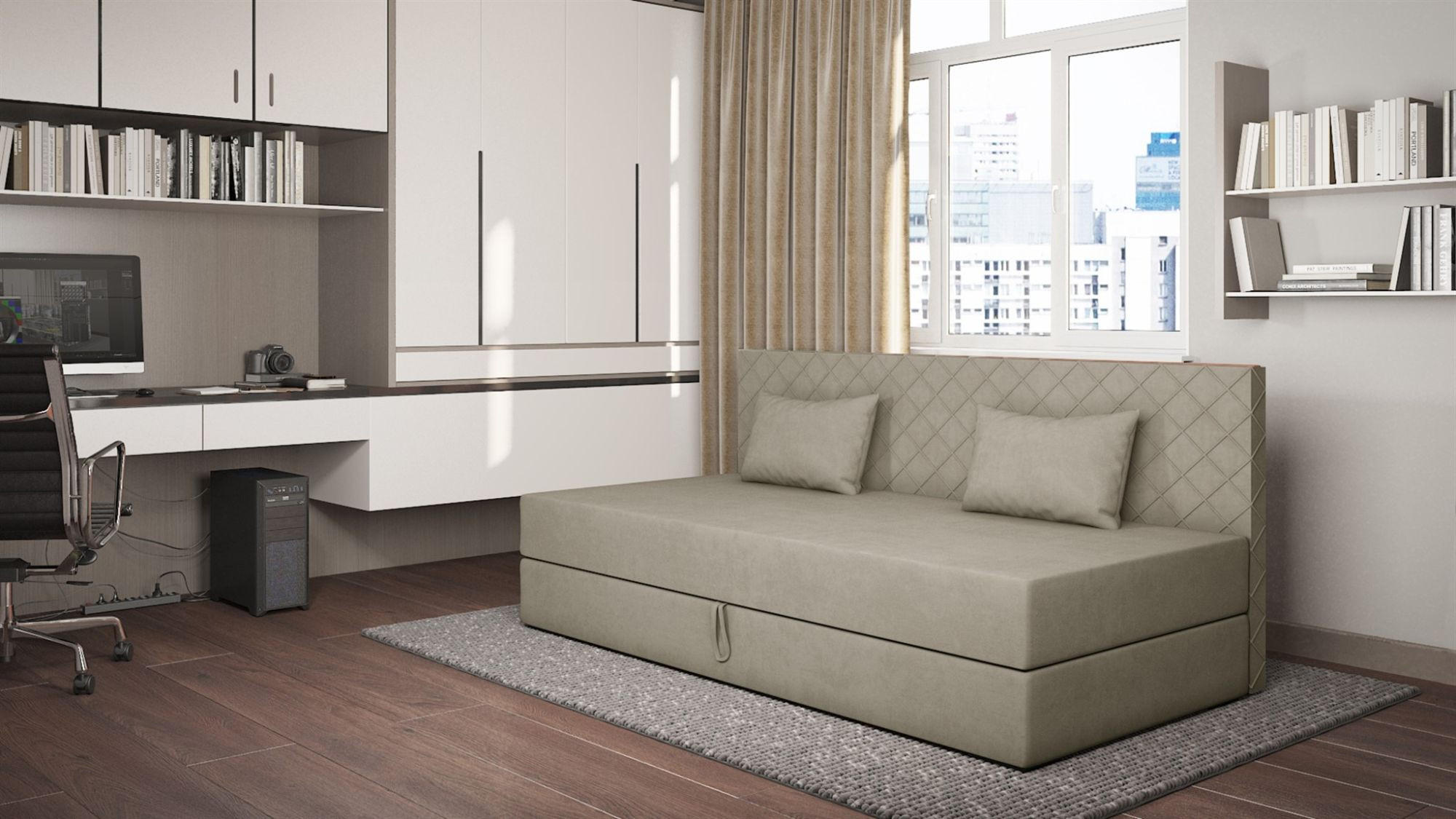 SOFA Siena In Opera - Beige, Holzwerkstoff/Textil (200/90/97cm) - Fun Möbel