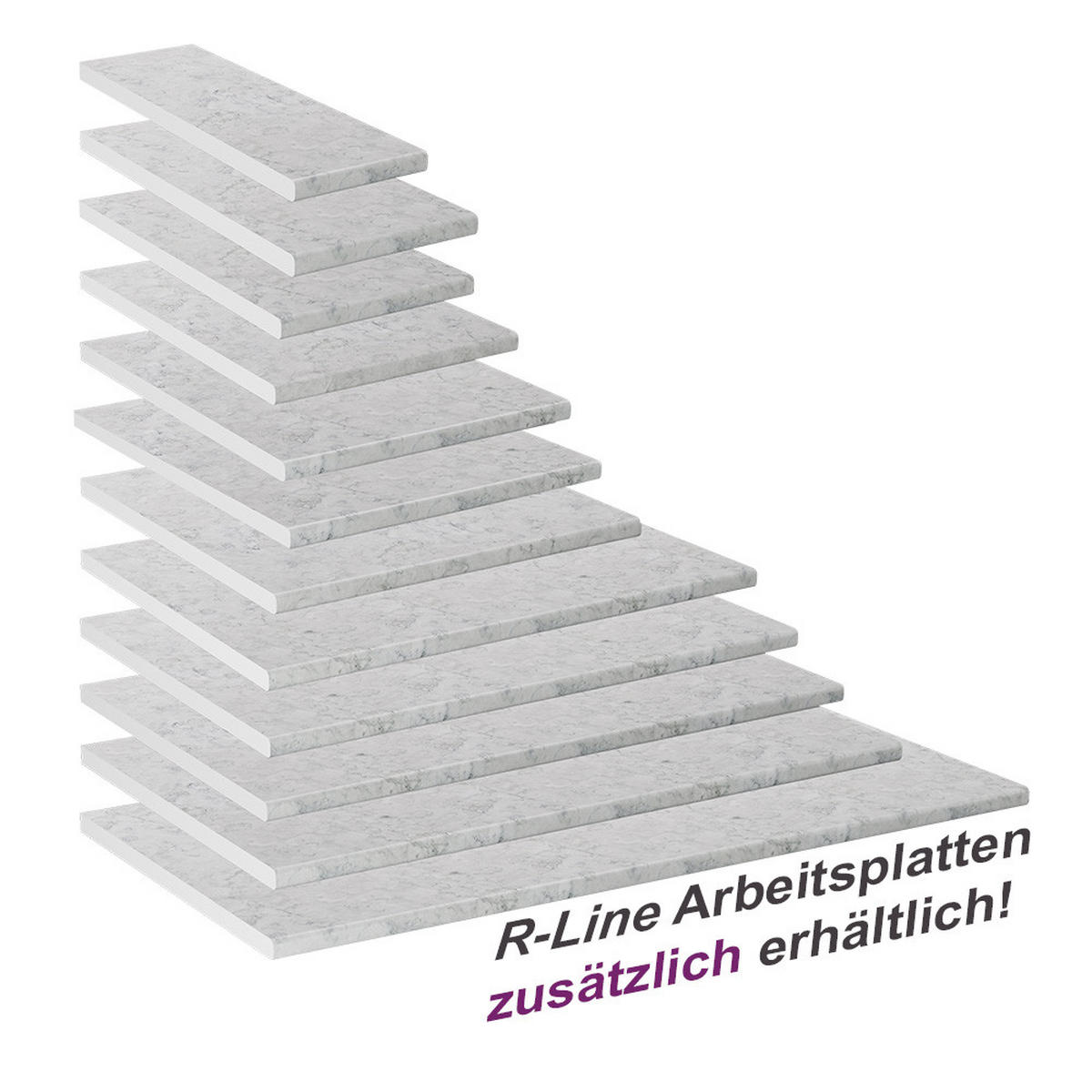 KUCHYNSKÁ DOSKA R-Line Mramorová biela - biela/biela s vysokým leskom, kompozitné drevo (50/2.8/60cm) - Vicco