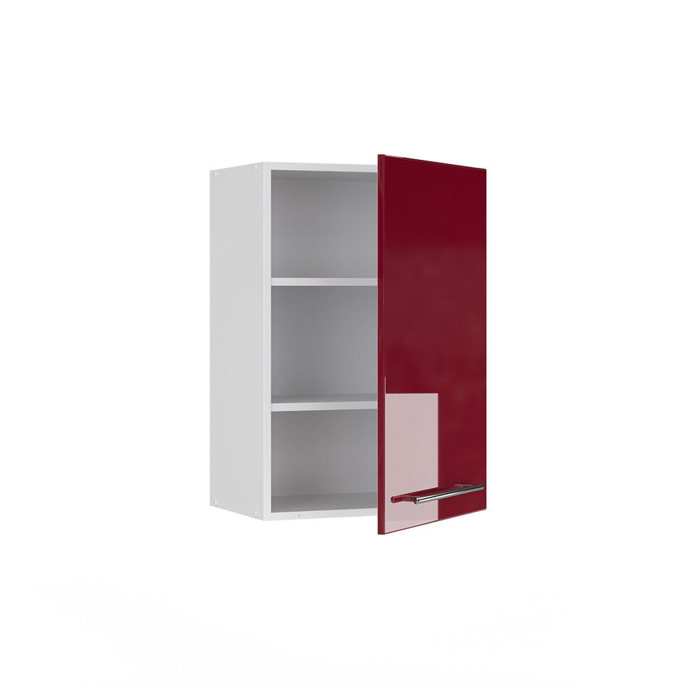 BADSCHRANK Fame-Line Bordeaux Hochglanz 50 x 72 cm - Bordeaux/Weiß, Holzwerkstoff (50/72/34.1cm) - Vicco