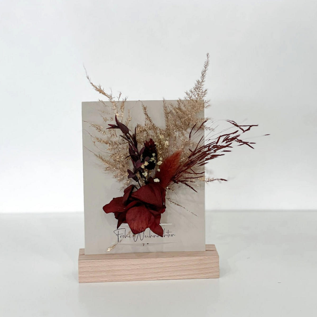 WEIHNACHTSKARTEN mit Trockenblumen - Frohe Weihnachten - Frohe Weihnachten / weiß - Weiß, Naturmaterialien (10.5/14.8cm) - Lykke & You