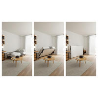 SCHRANKBETT Morphy Studio Modulares SizeFlex- und TypeFlex-System - 135x190, Horizontal - Schwarz, Metall (190/135cm) - WallBedKing