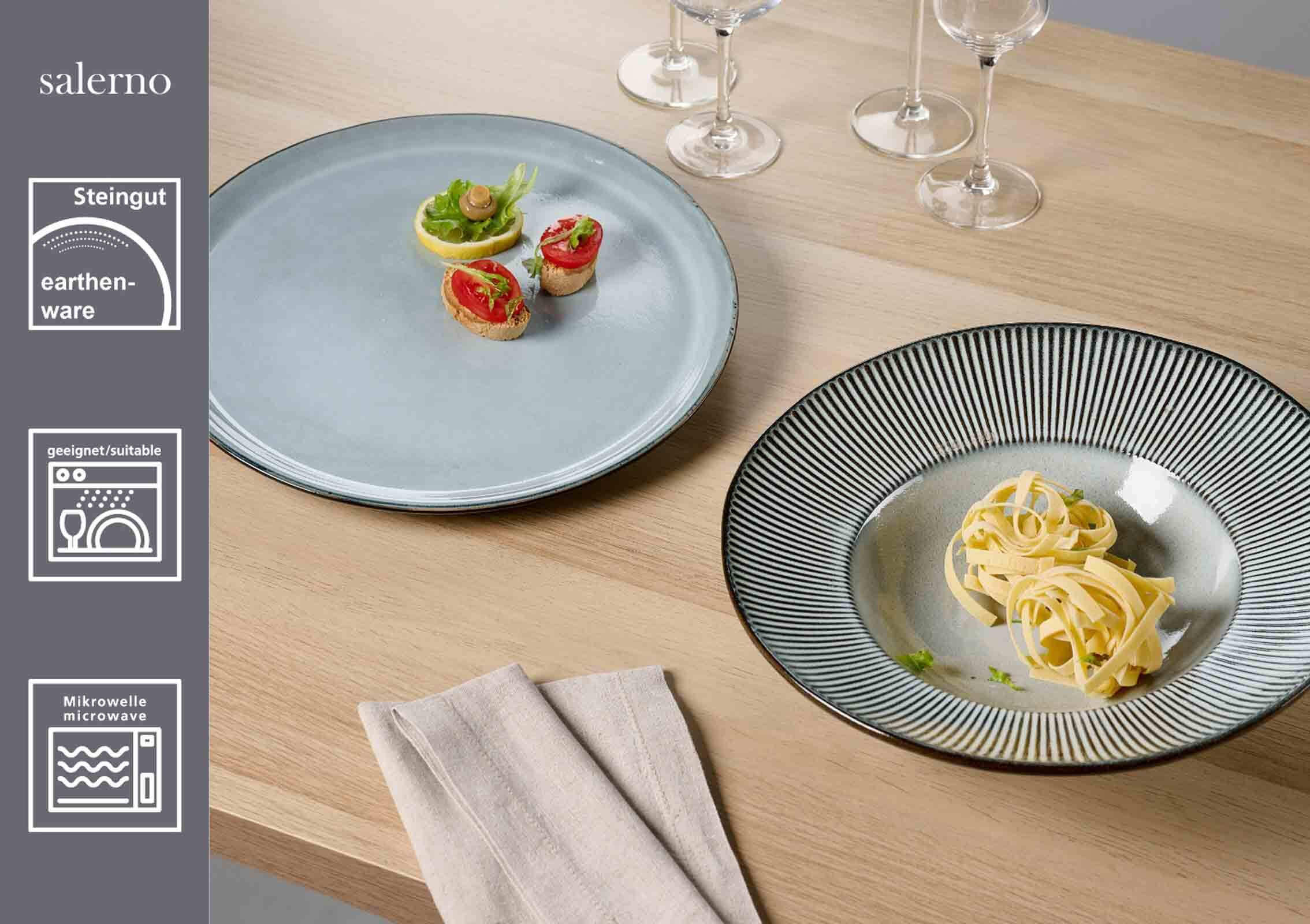 PIZZATELLER Salerno grau ø 32 cm 4er Set - Grau, Keramik (32cm) - Ritzenhoff Breker
