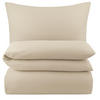 BETTWÄSCHE Biber 155x220 Beige Uni Flanell Winter Bettbezug - Made in Germany - Beige, Textil (155/220cm) - Carpe Sonno