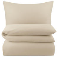 BETTWÄSCHE Biber 155x220 Beige Uni Flanell Winter Bettbezug - Made in Germany - Beige, Textil (155/220cm) - Carpe Sonno